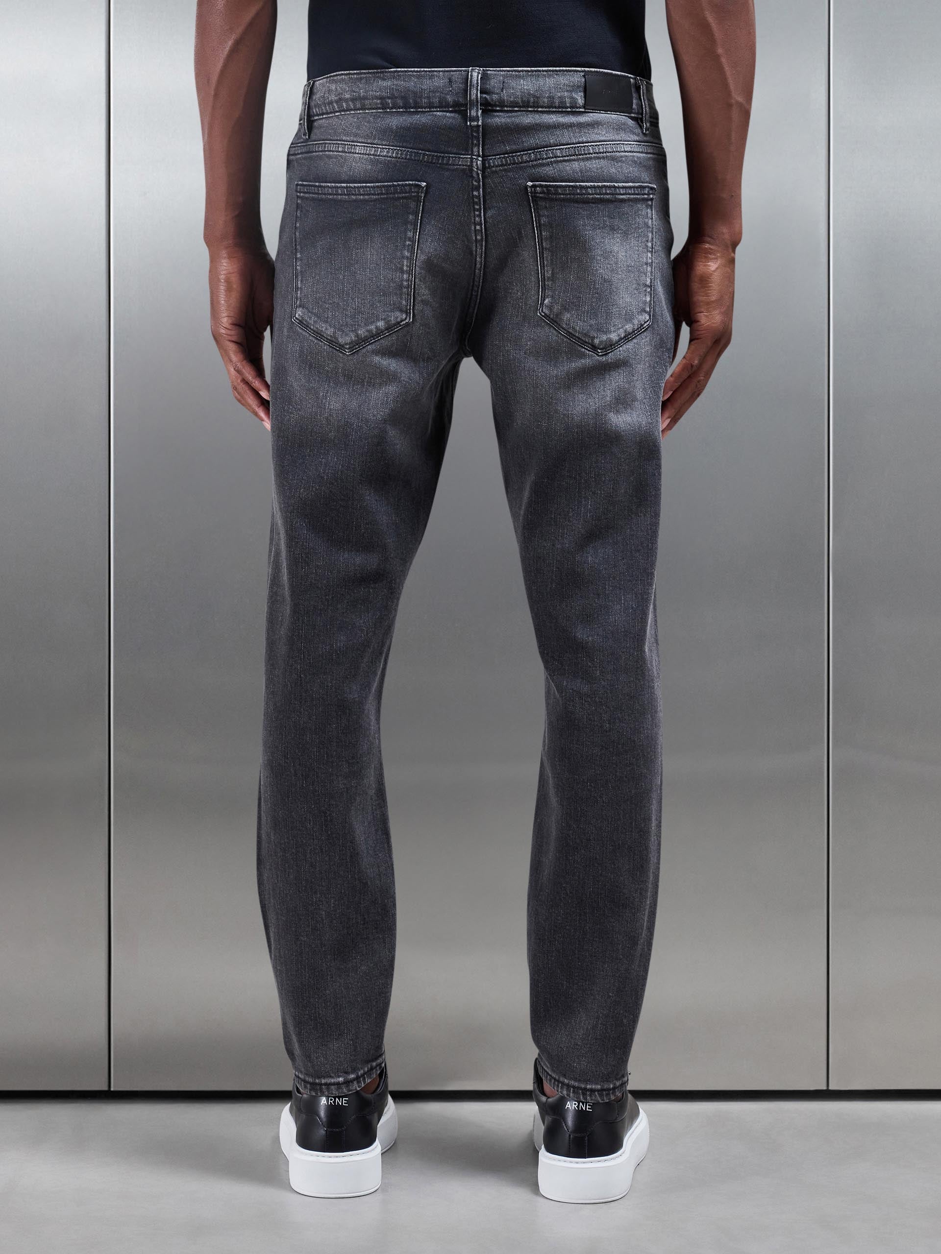 Slim Fit Denim Jeans in Grey Wash