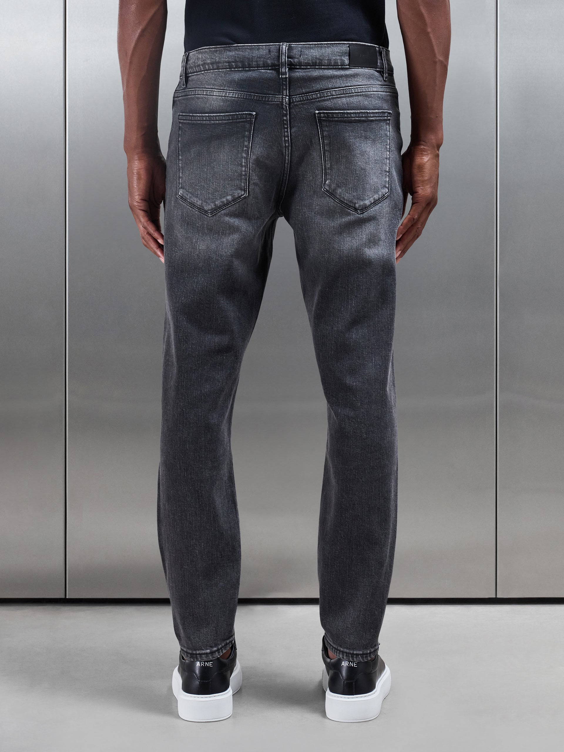 Slim Denim Jeans in Grey Wash