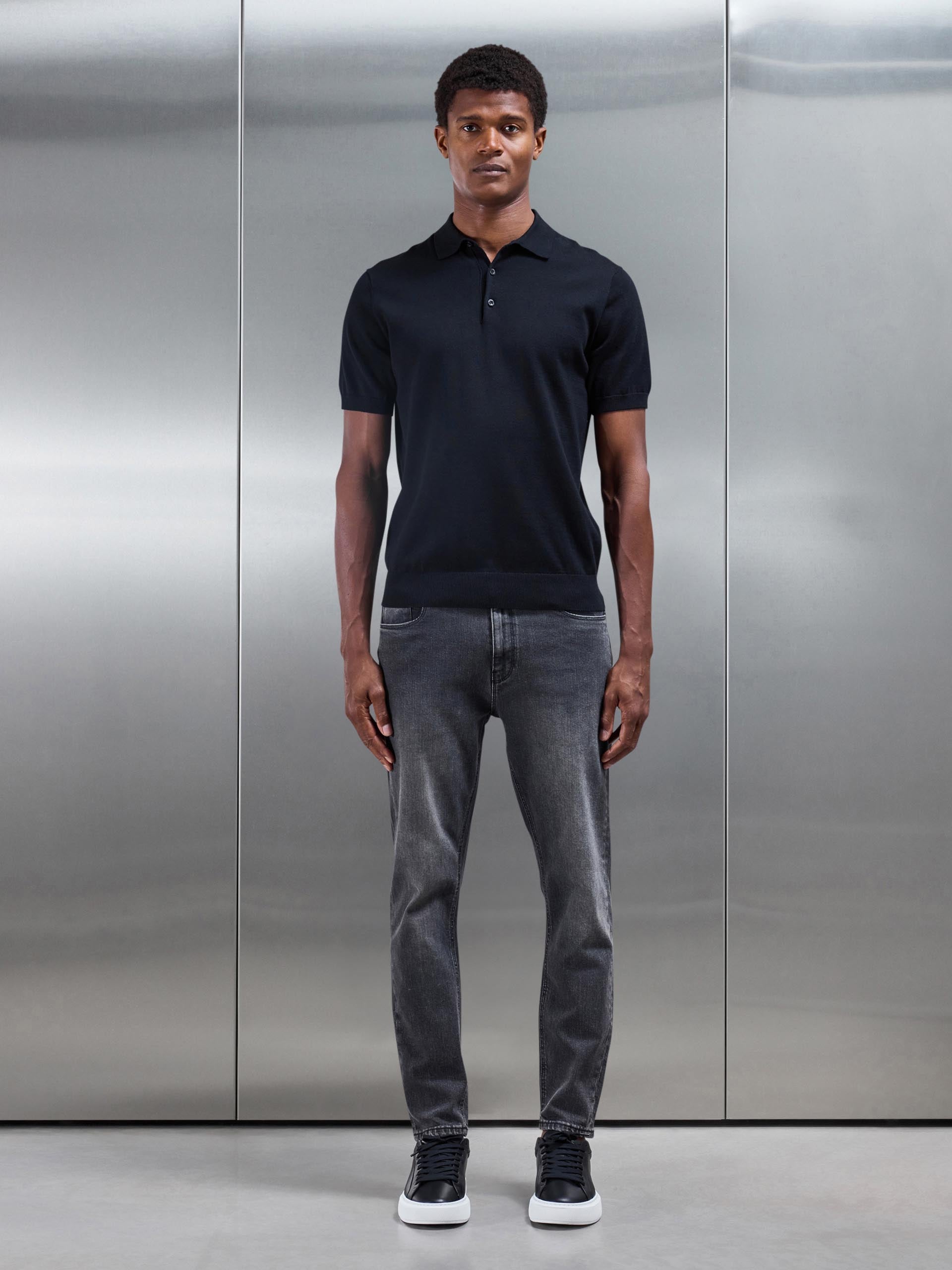 Slim Fit Denim Jeans in Grey Wash