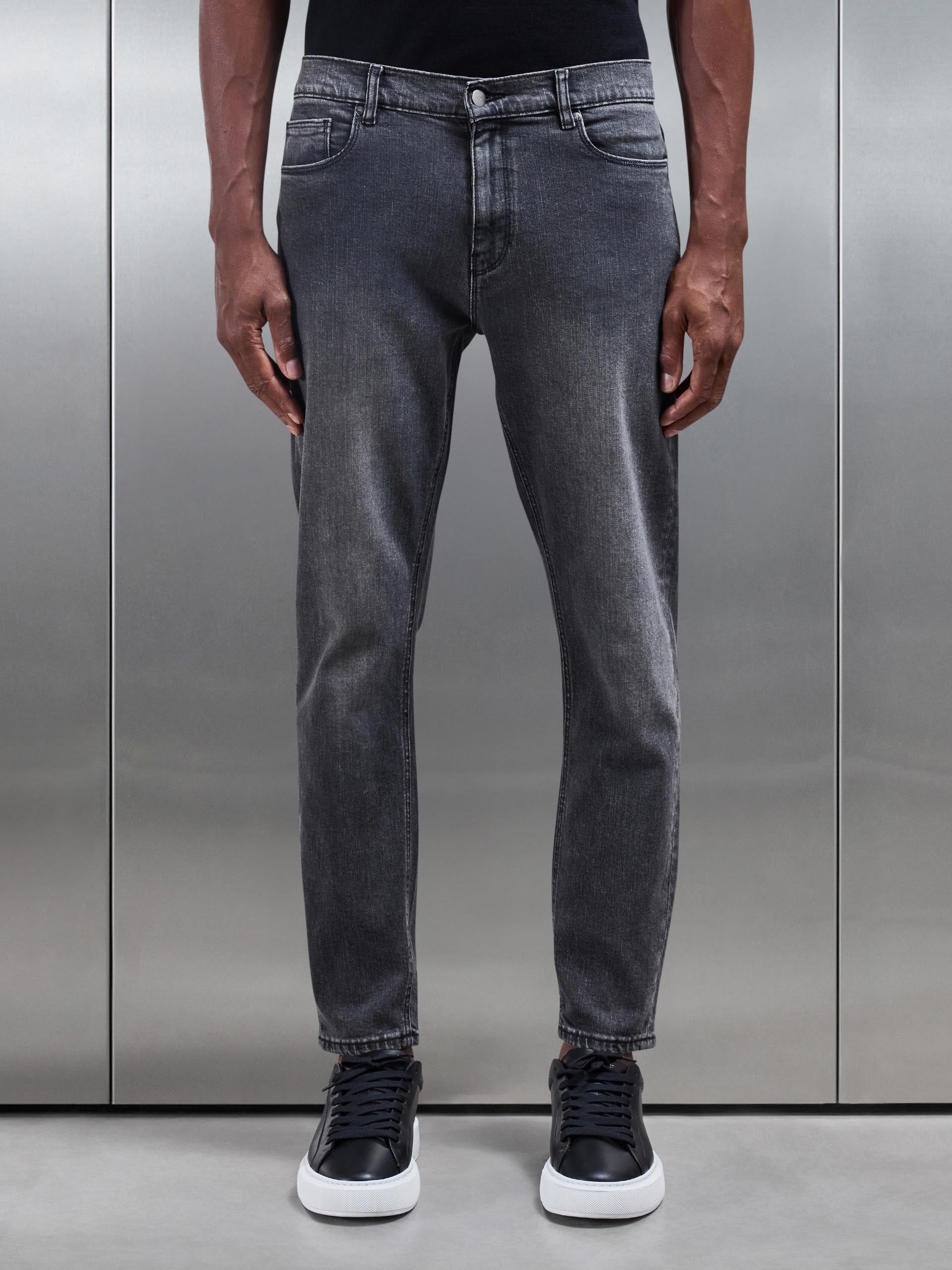 Slim Fit Denim Jeans in Grey Wash