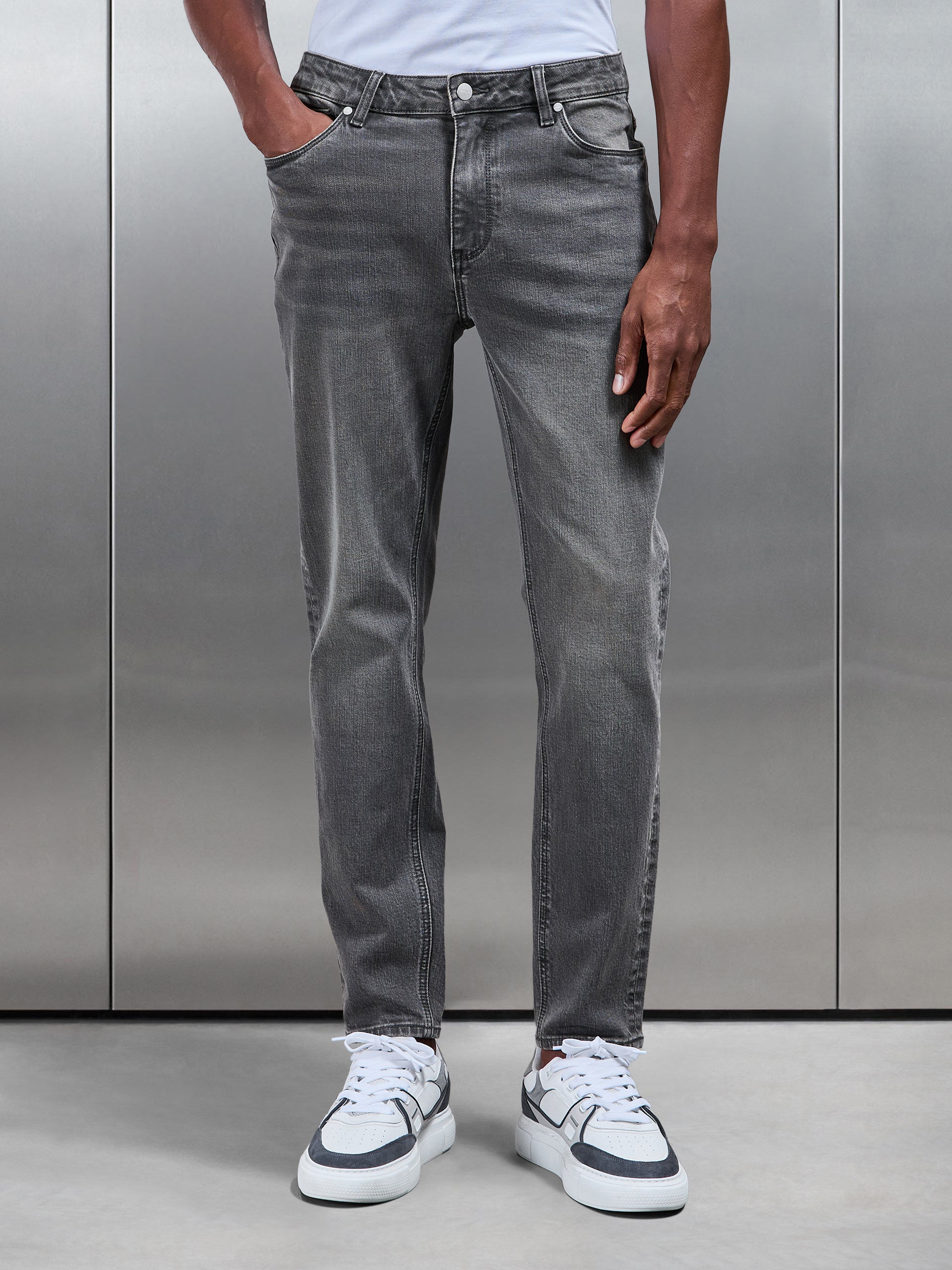 Slim Fit Denim Jeans in Slate Grey | ARNE UK