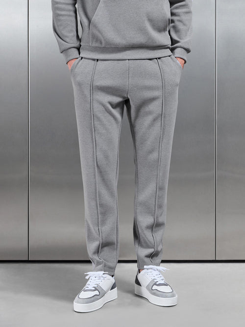 Slim Fit Knitted Jogger in Marl Grey