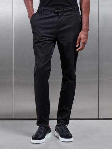 Slim Fit Tailored Chino Trouser in Black