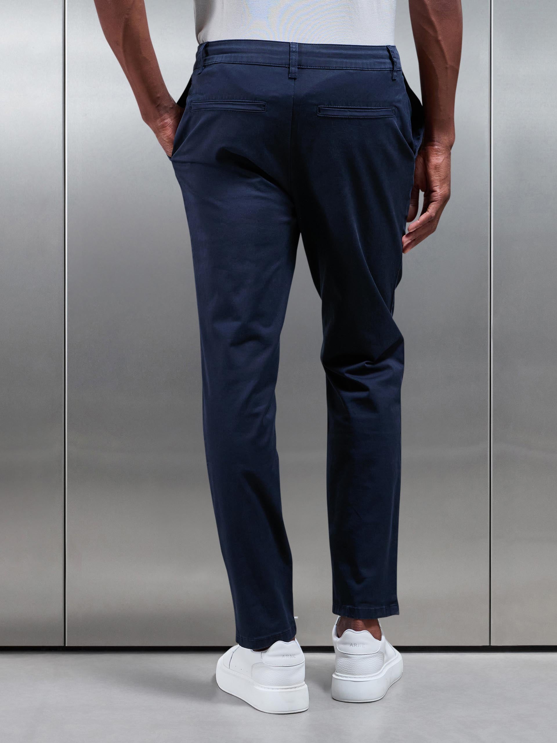 Slim Fit Tailored Chino Trouser in Navy