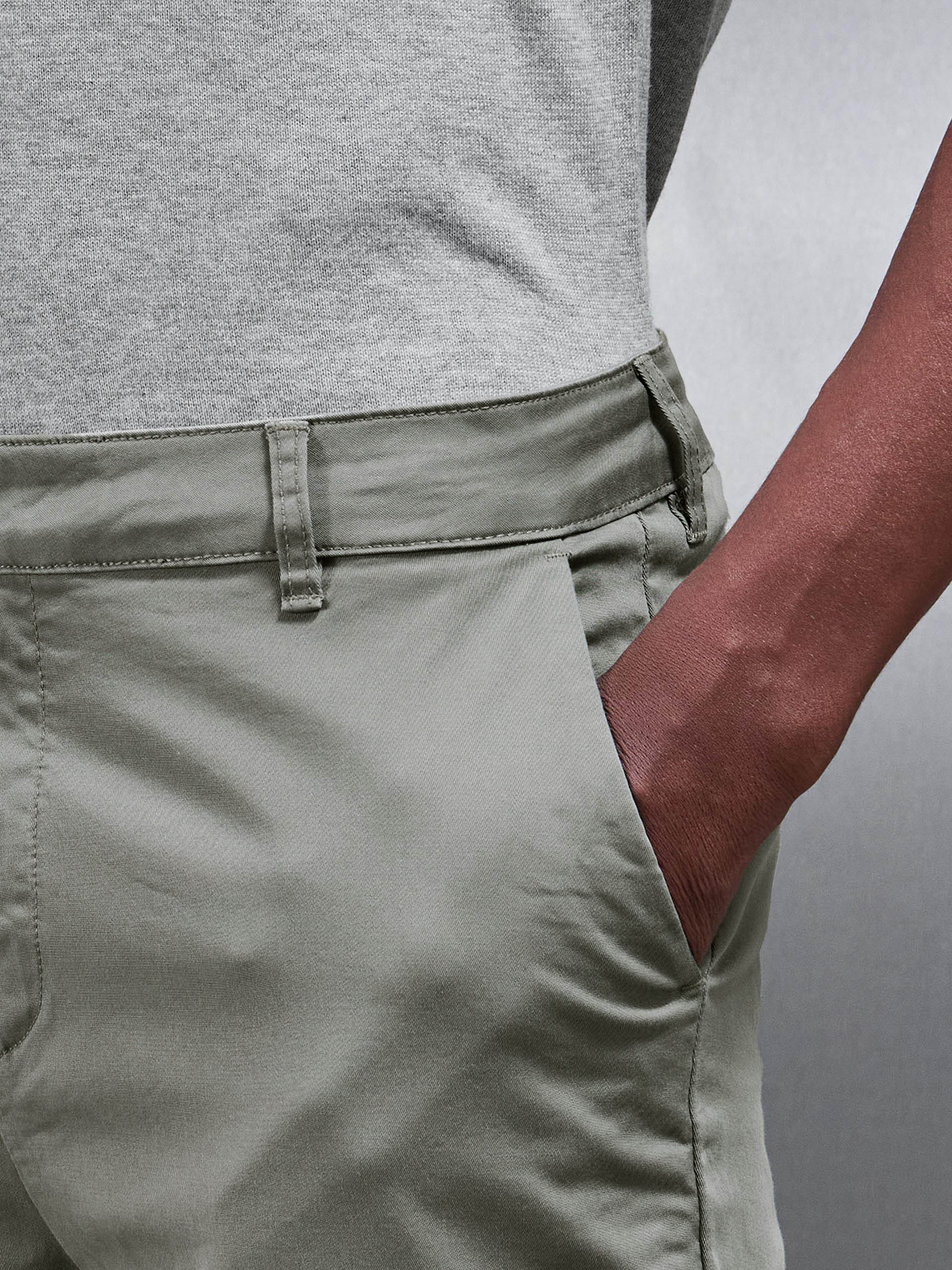 Slim Fit Tailored Chino Trouser in Olive