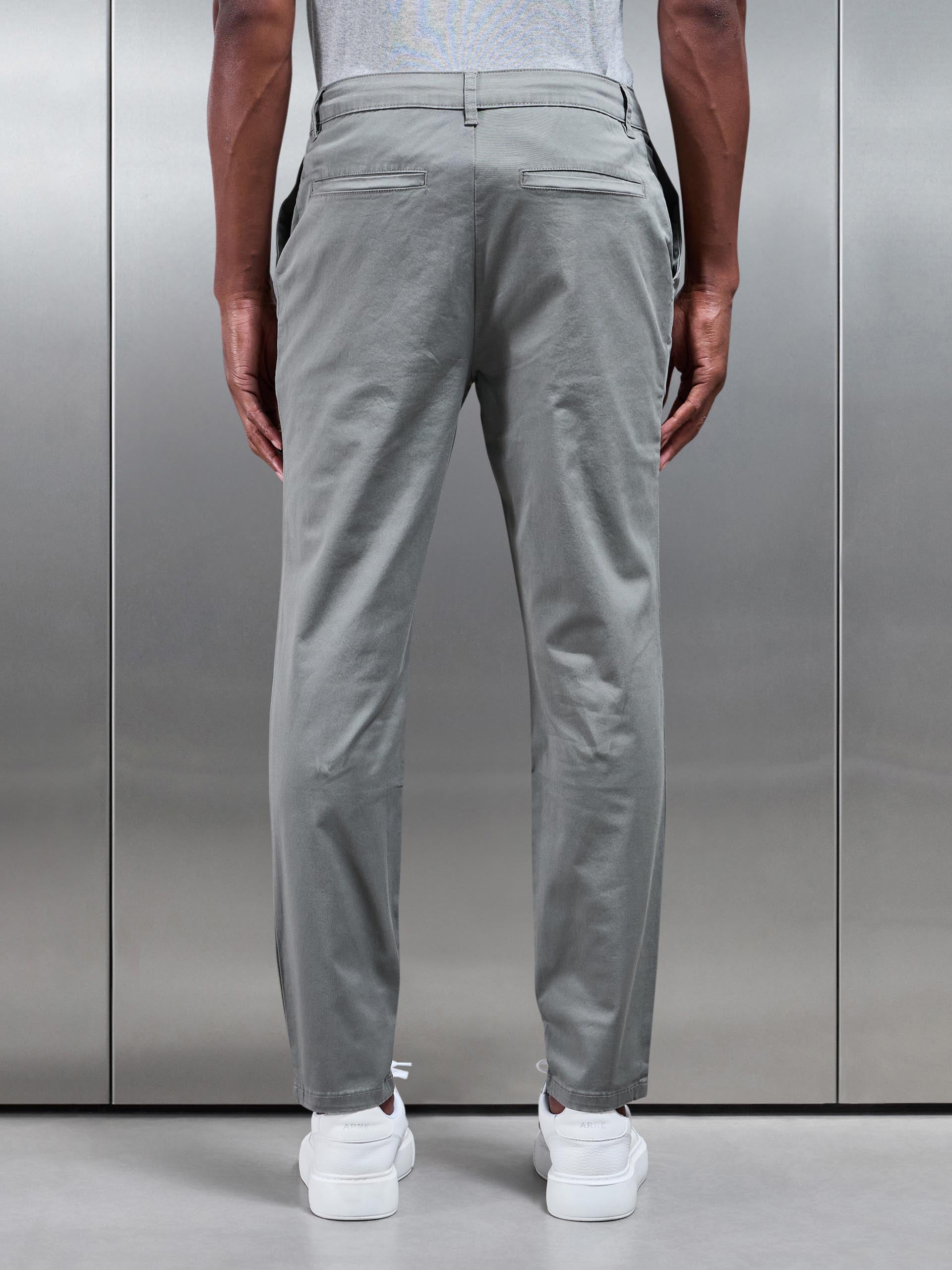 Slim Fit Tailored Chino Trouser in Olive
