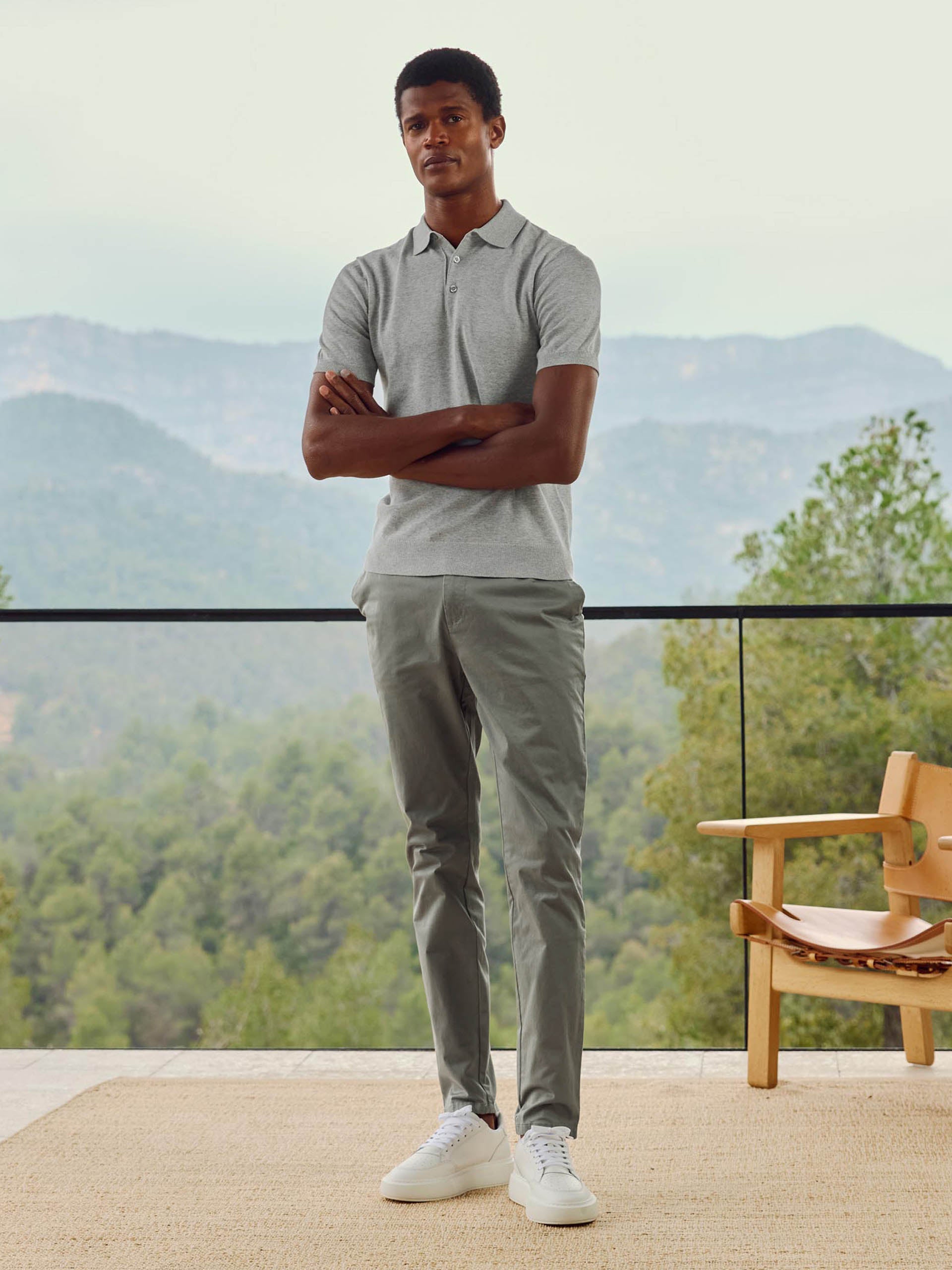 Slim Fit Tailored Chino Trouser in Olive