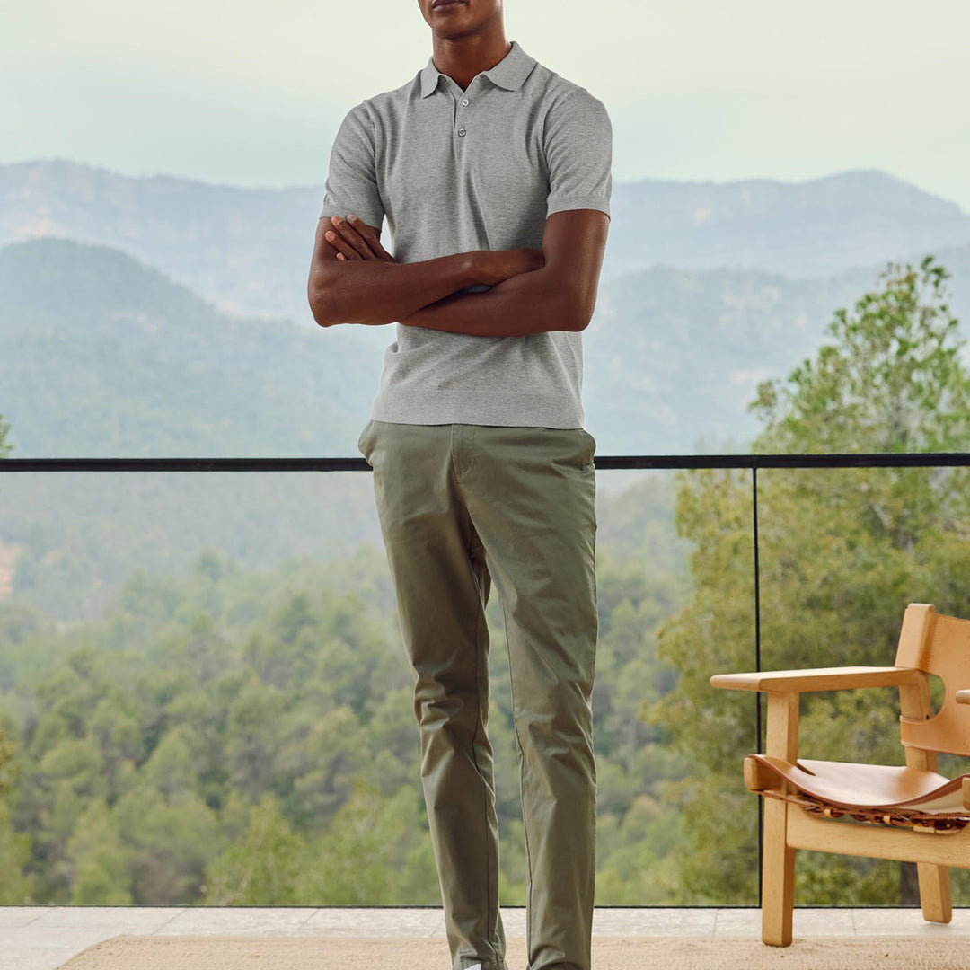 Slim Fit Tailored Chino Trouser in Olive