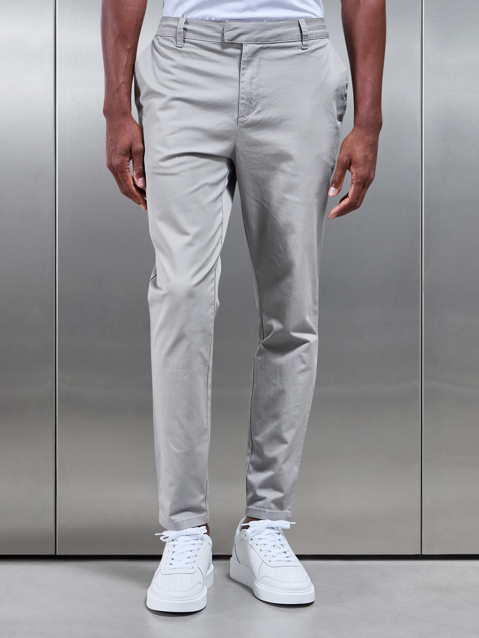 Slim Fit Tailored Chino Trouser in Stone