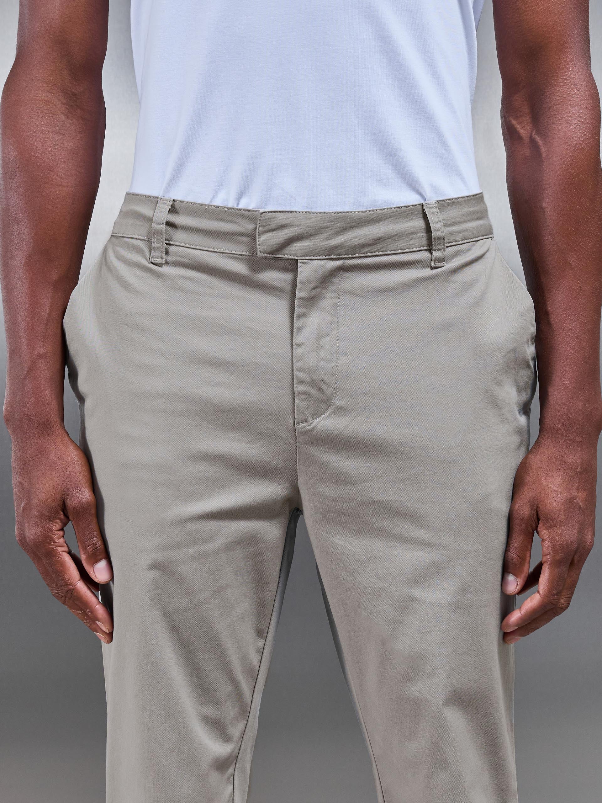 Slim Fit Tailored Chino Trouser in Stone