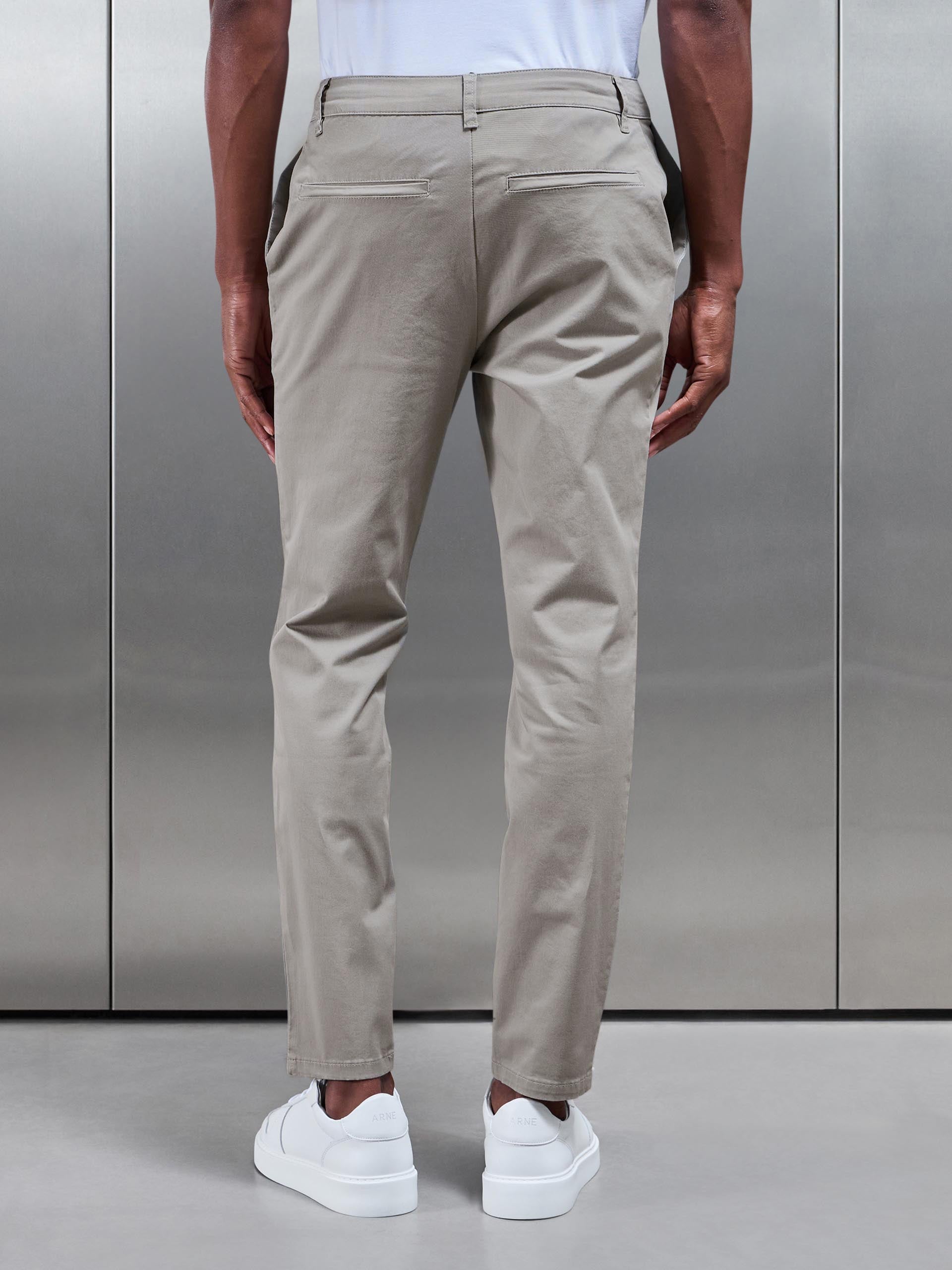 Slim Fit Tailored Chino Trouser in Stone