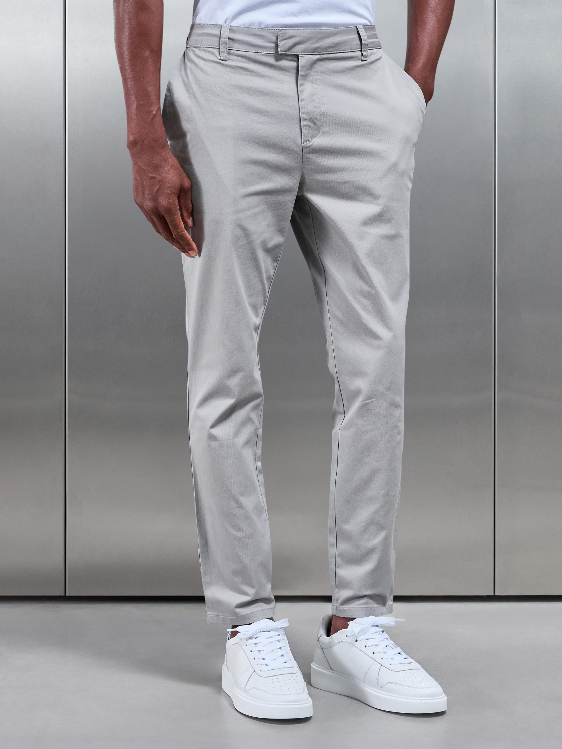 Slim Fit Tailored Chino Trouser in Stone