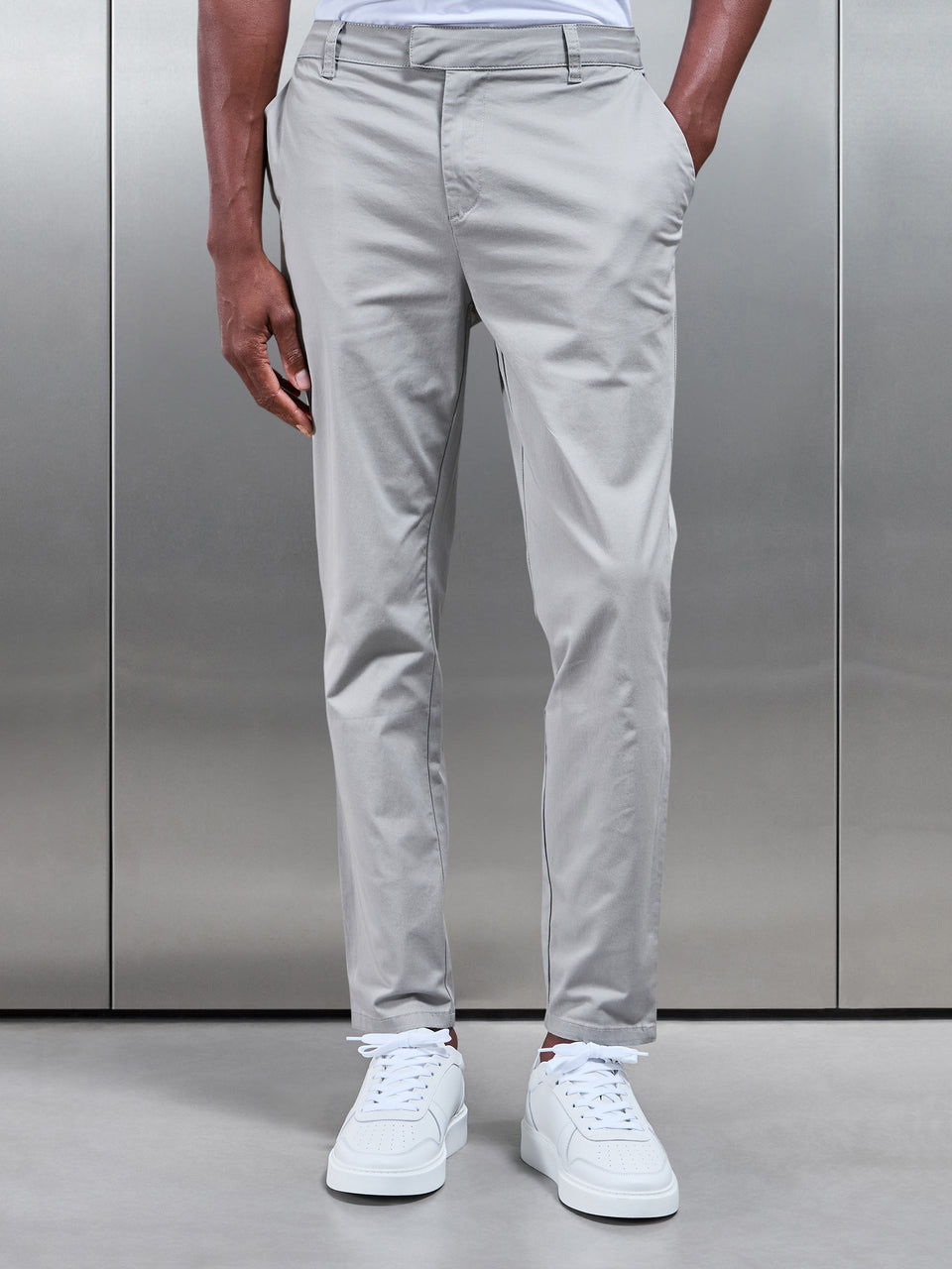 Slim Fit Tailored Chino Trouser in Stone