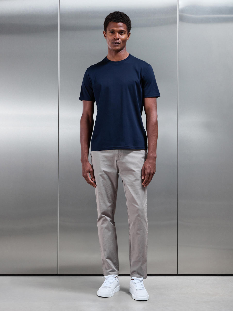 Slim Fit Tailored Chino Trouser in Taupe