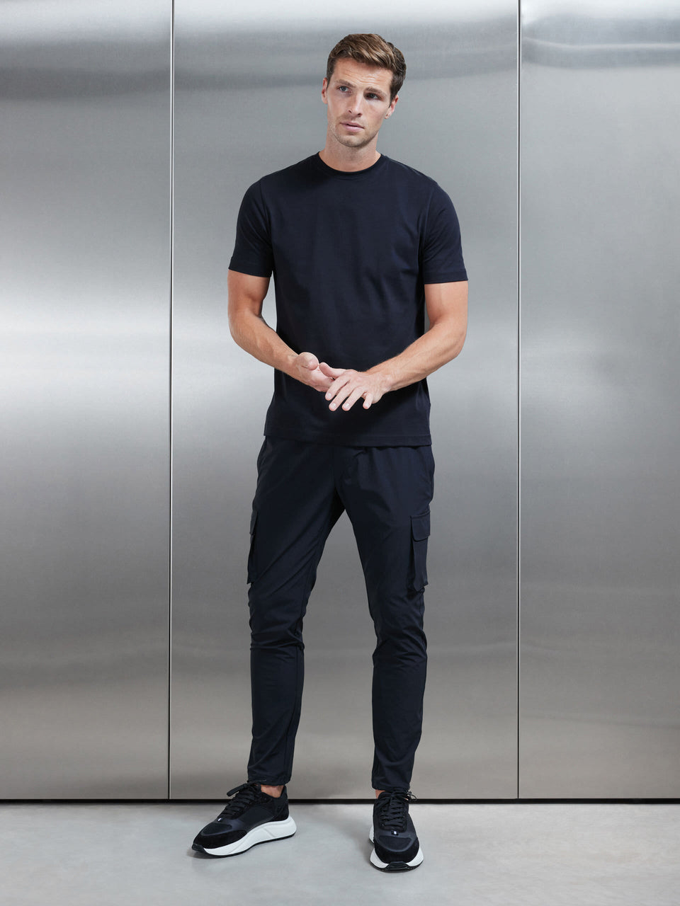 Slim Fit Cotton T-Shirt in Black