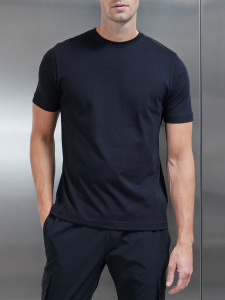 Slim Fit Cotton T-shirt in Black