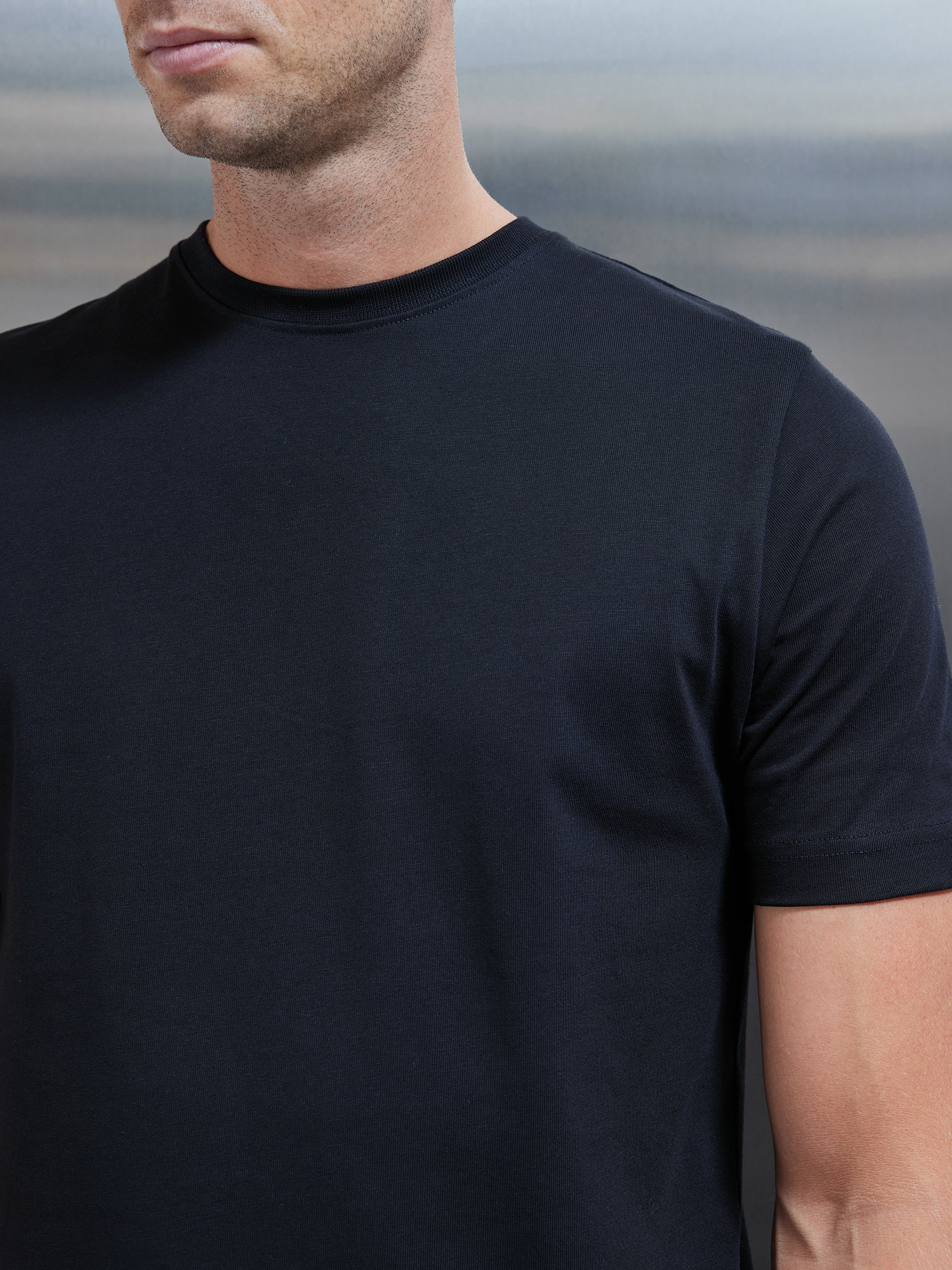 Slim Fit Cotton T-shirt in Black