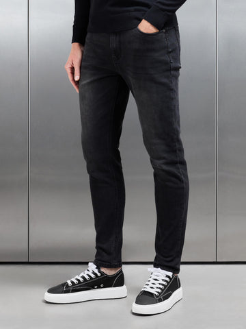 Slim Fit Denim Jeans in Black Wash