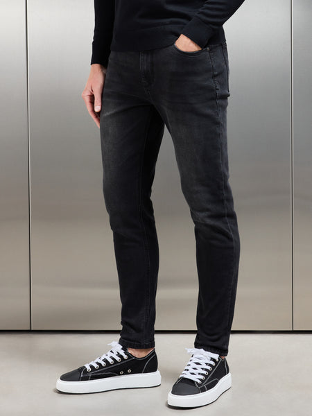 Slim Fit Denim Jeans in Black Wash