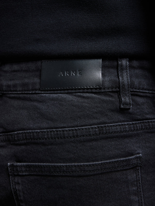 Slim Fit Denim Jeans in Black Wash