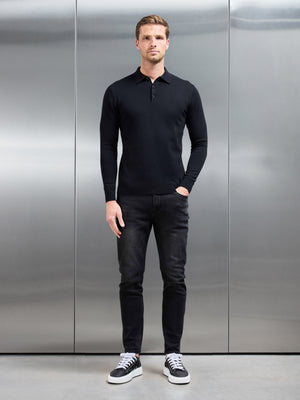 Slim Fit Denim Jeans in Black Wash