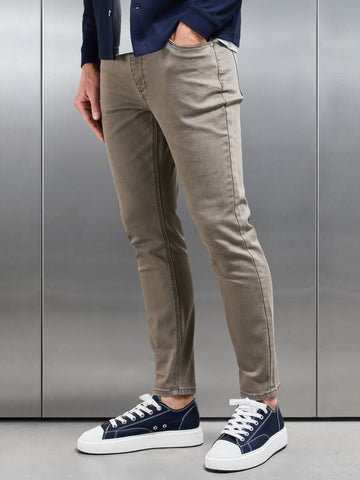 Slim Fit Denim Jeans in Olive