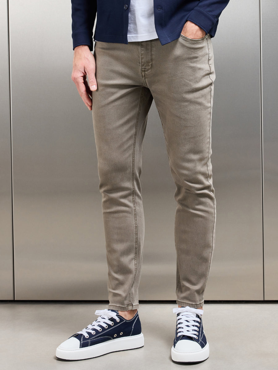 Slim Fit Denim Jeans in Olive