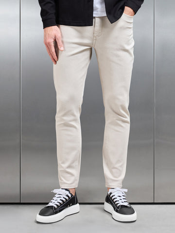 Slim Fit Denim Jeans in Stone