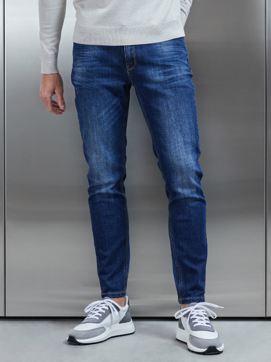 Slim Fit Denim Jeans in Dark Blue