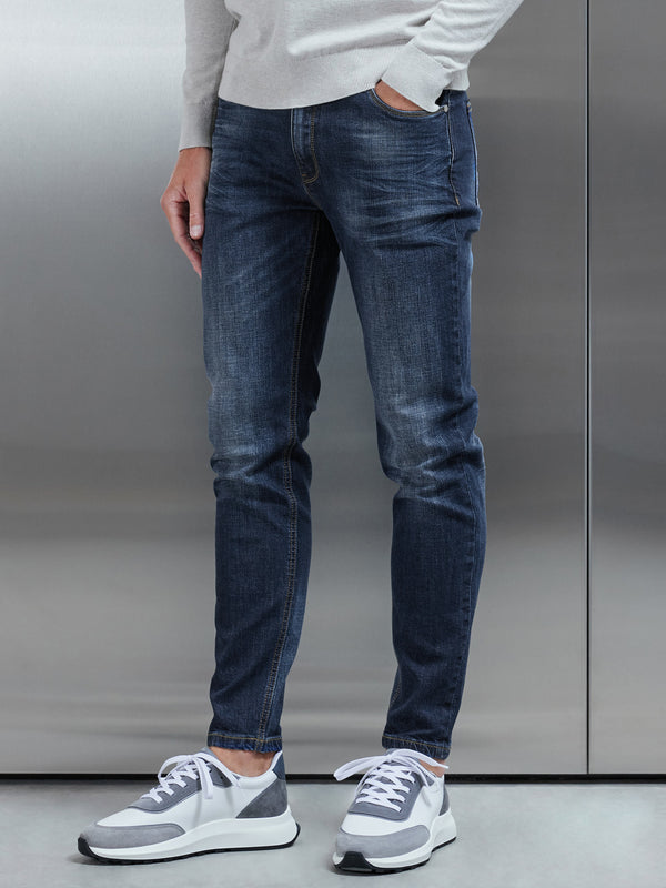 Slim Fit Denim Jeans in Dark Blue