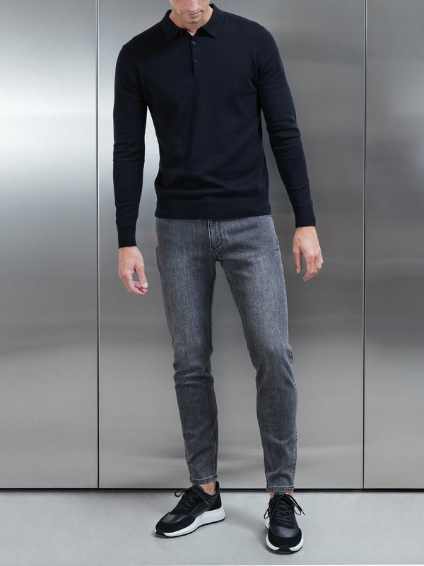 Slim Fit Denim Jeans in Grey Wash