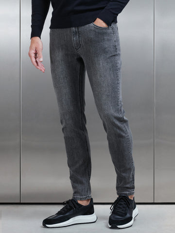 Slim Fit Denim Jeans in Grey Wash