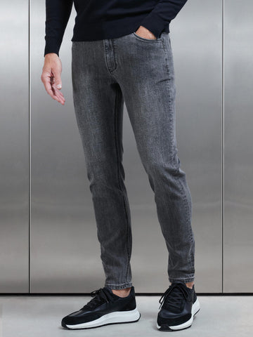 Slim Fit Denim Jeans in Grey Wash