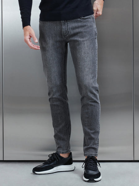 Slim Fit Denim Jeans in Grey Wash