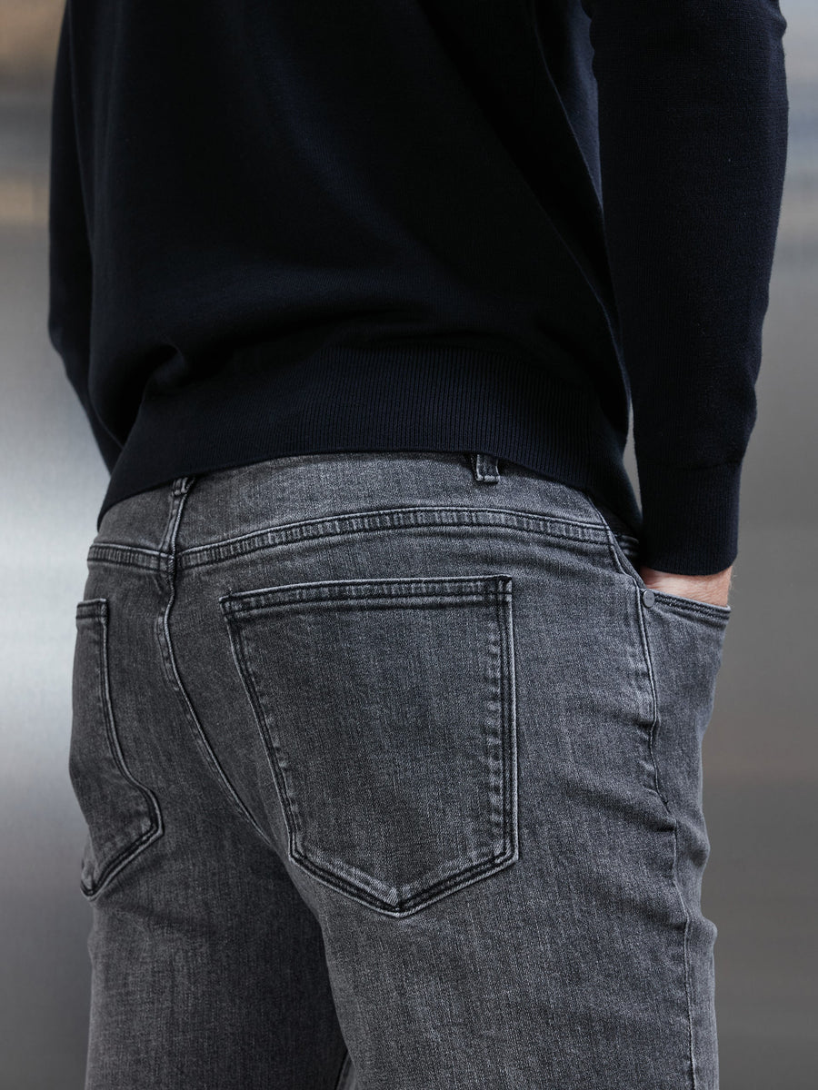 Slim Fit Denim Jeans in Grey Wash