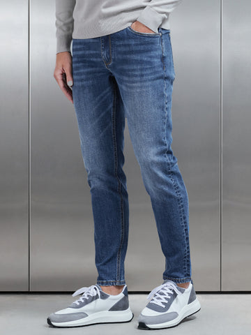 Slim Fit Denim Jeans in Mid Blue