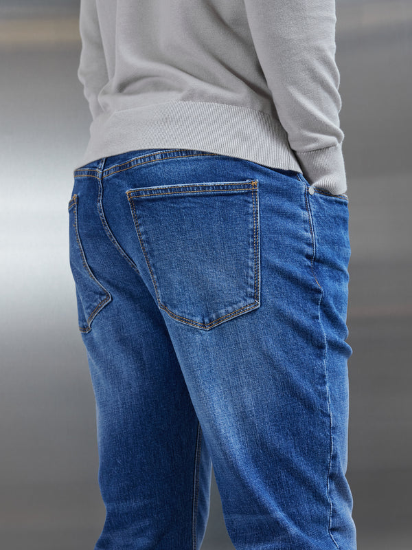 Slim Fit Denim Jeans in Mid Blue ARNE