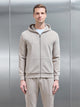 Slim Fit Knitted Hoodie in Stone