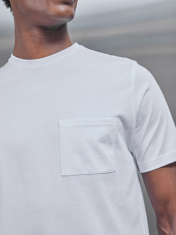 Slim Fit Pocket T-Shirt in White