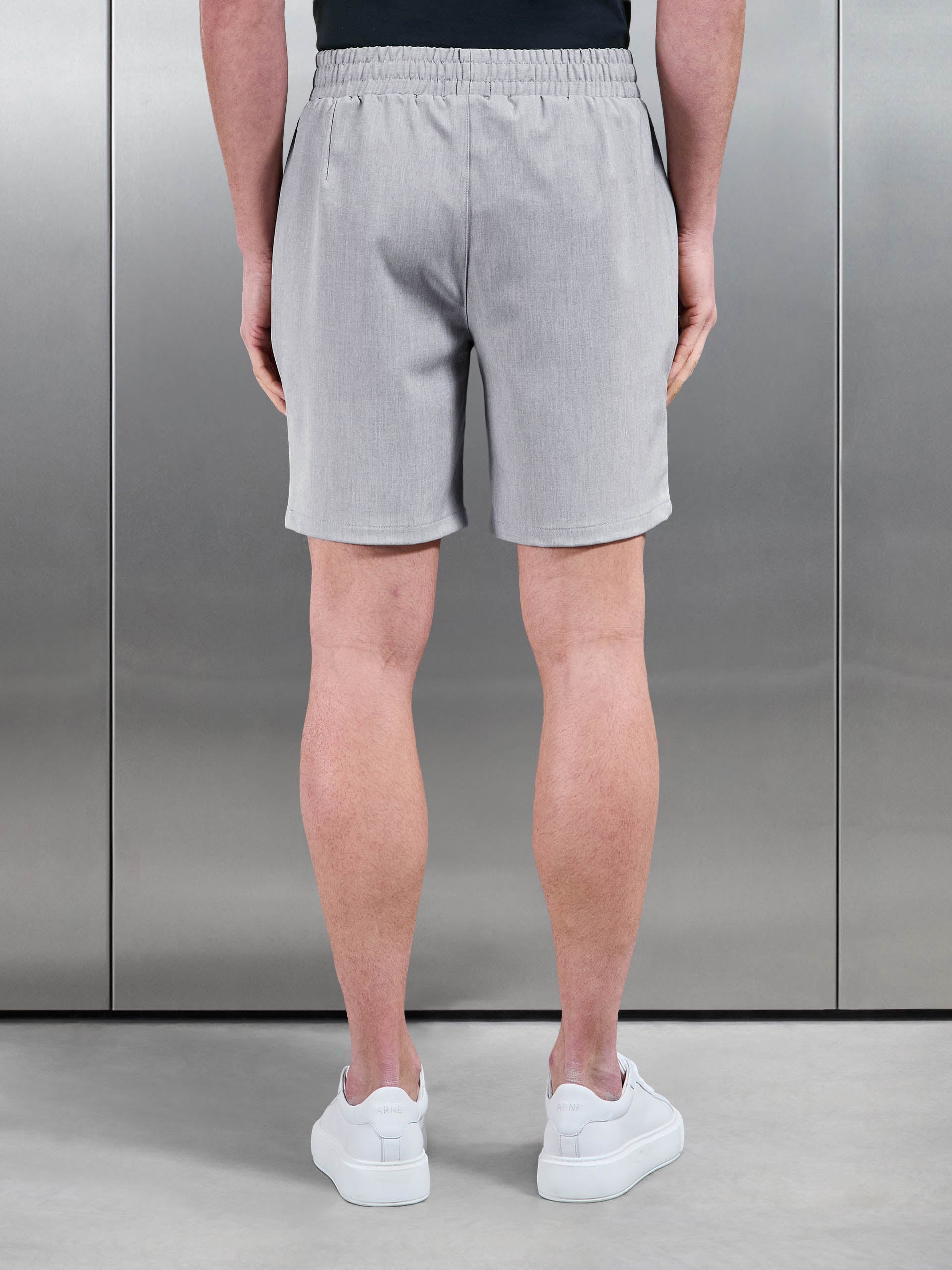 Smart Drawstring Tailored Short in Stone