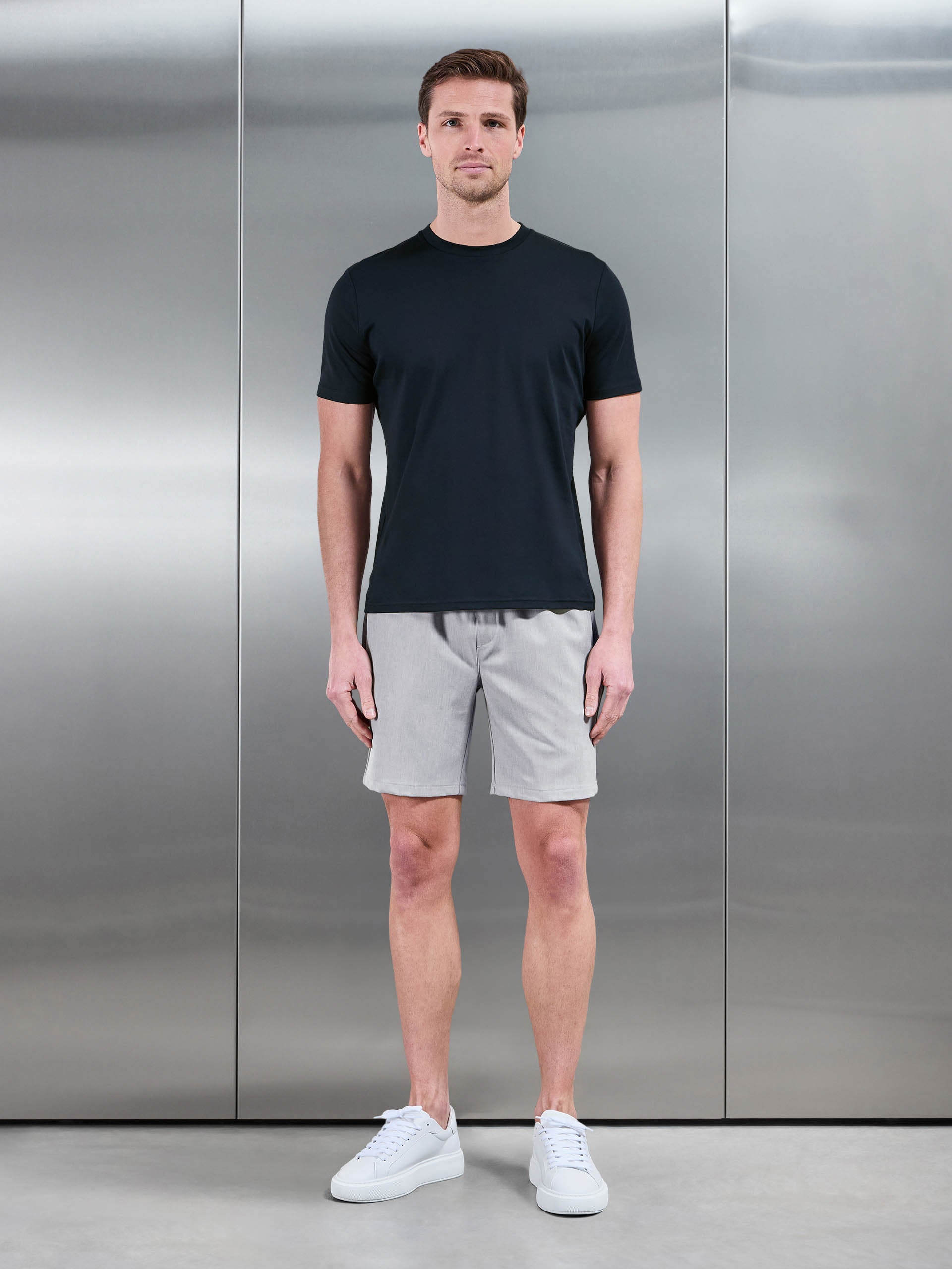 Smart Drawstring Tailored Short in Stone