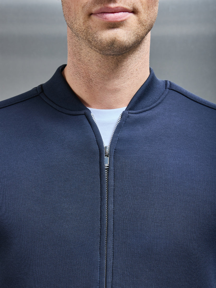 Smart Jersey Bomber Jacket in Navy