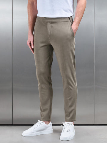 Smart Tailored Drawstring Stretch Trouser in Olive