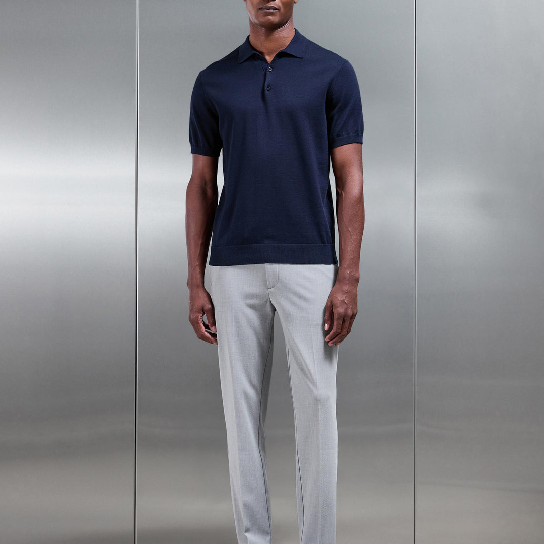 Smart Tailored Drawstring Stretch Trouser in Stone