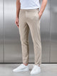 Smart Tailored Drawstring Stretch Trouser in Stone