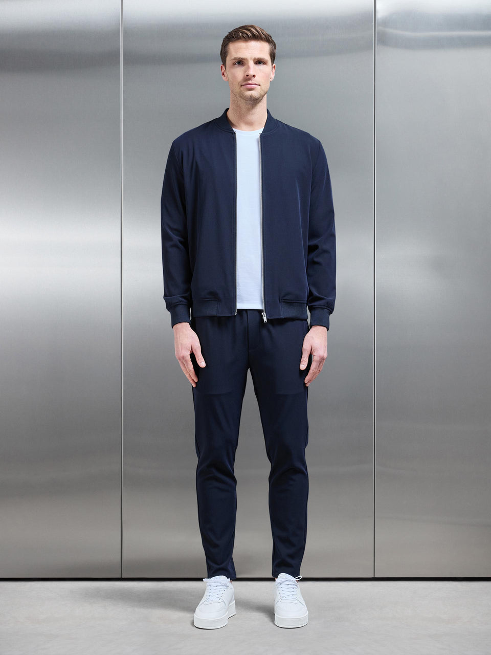 Smart Bomber Jacket in Navy
