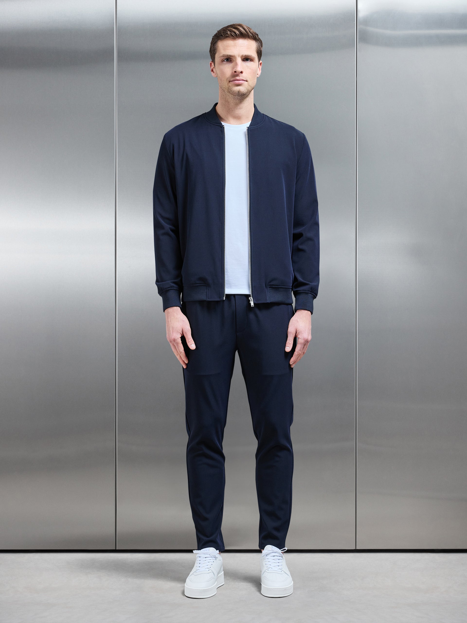 Smart Bomber Jacket in Navy
