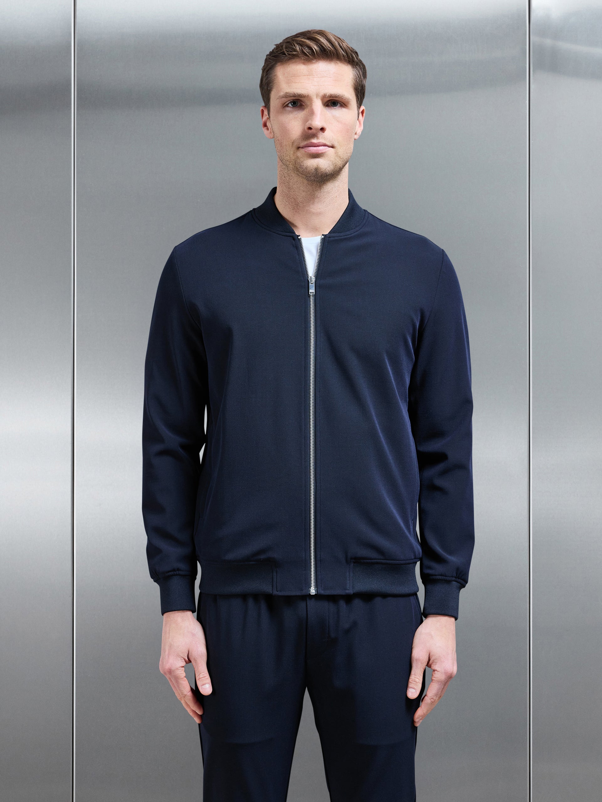 Smart Bomber Jacket in Navy