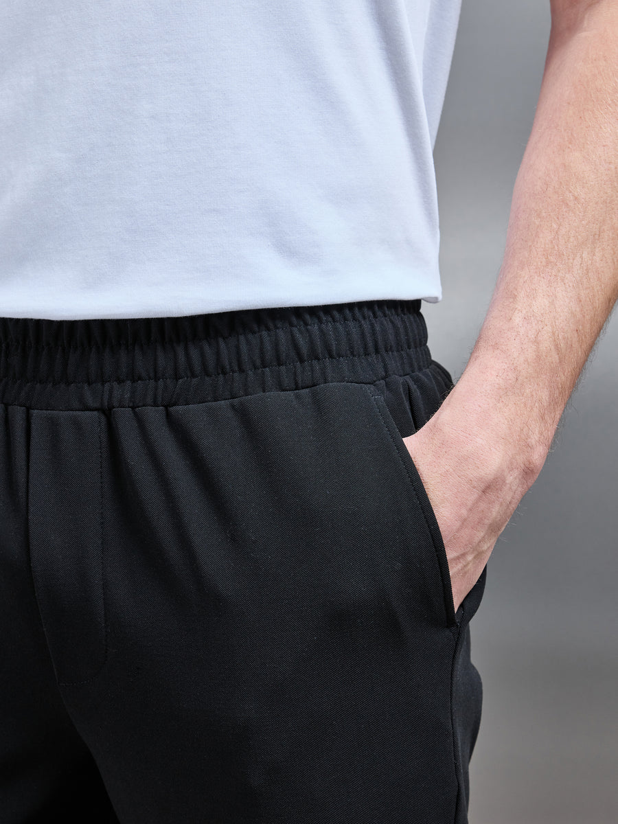 Smart Drawstring Trouser in Black