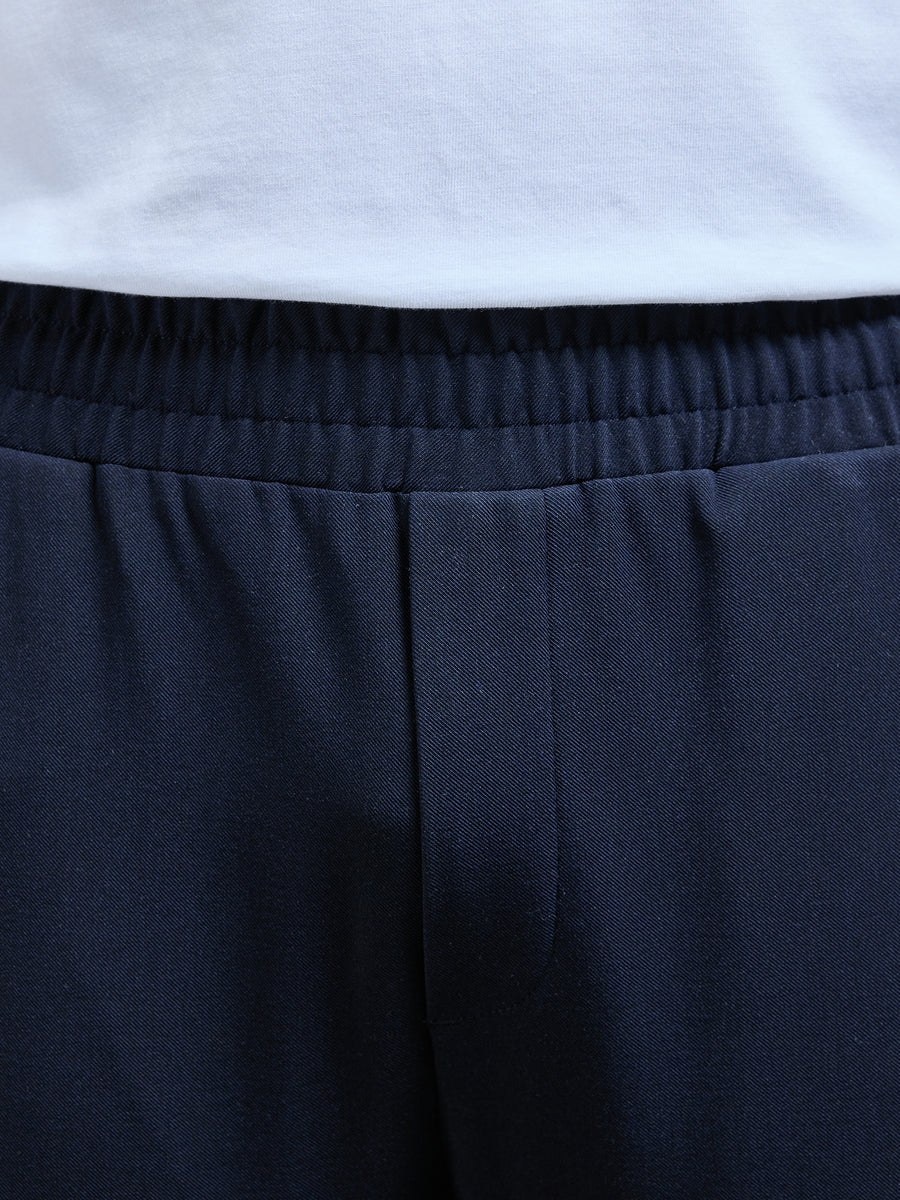 Smart Drawstring Trouser in Navy